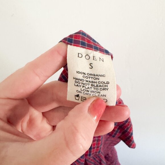 NWT Doen Red Blue Rossendale Valley Plaid Ranger Dress S - Picture 6 of 6